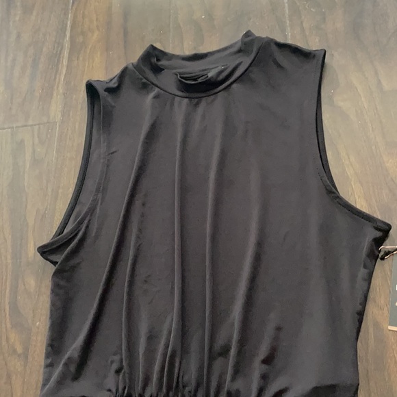 Black Open Back Sleeveless Mock Neck F21 Bodysuit - Picture 4 of 13